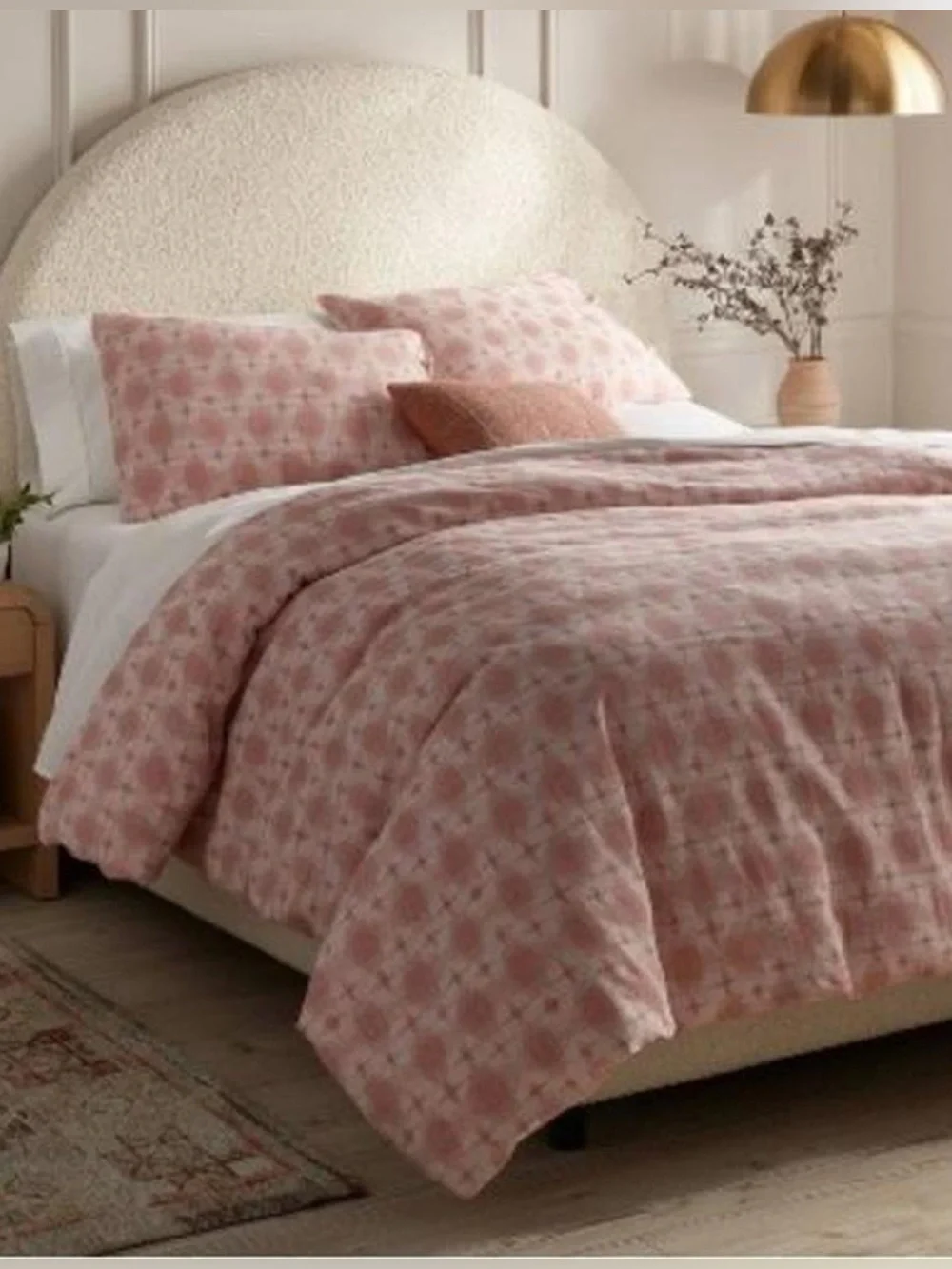 Target Threshold Pink Yarn-Dyed Cotton Duvet Cover Set Queen/Full New With Tags